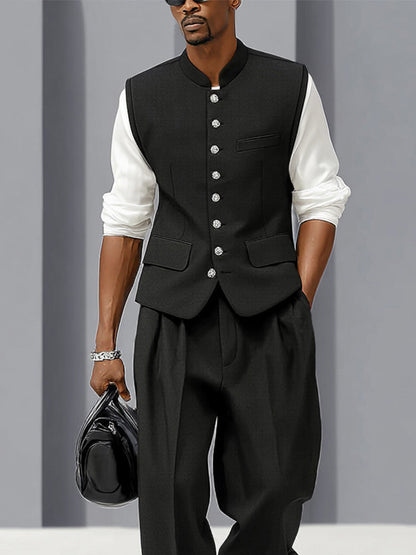 Urban Casual Thin Suit Vest and Pants Set