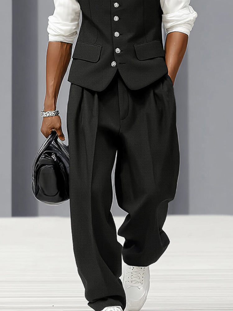Urban Casual Thin Suit Vest and Pants Set