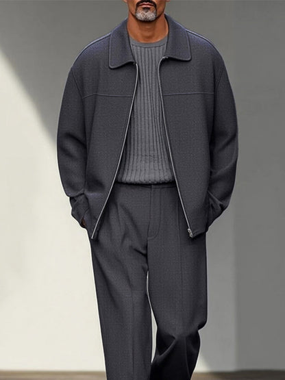 Smart Casual Jacket Pants Set