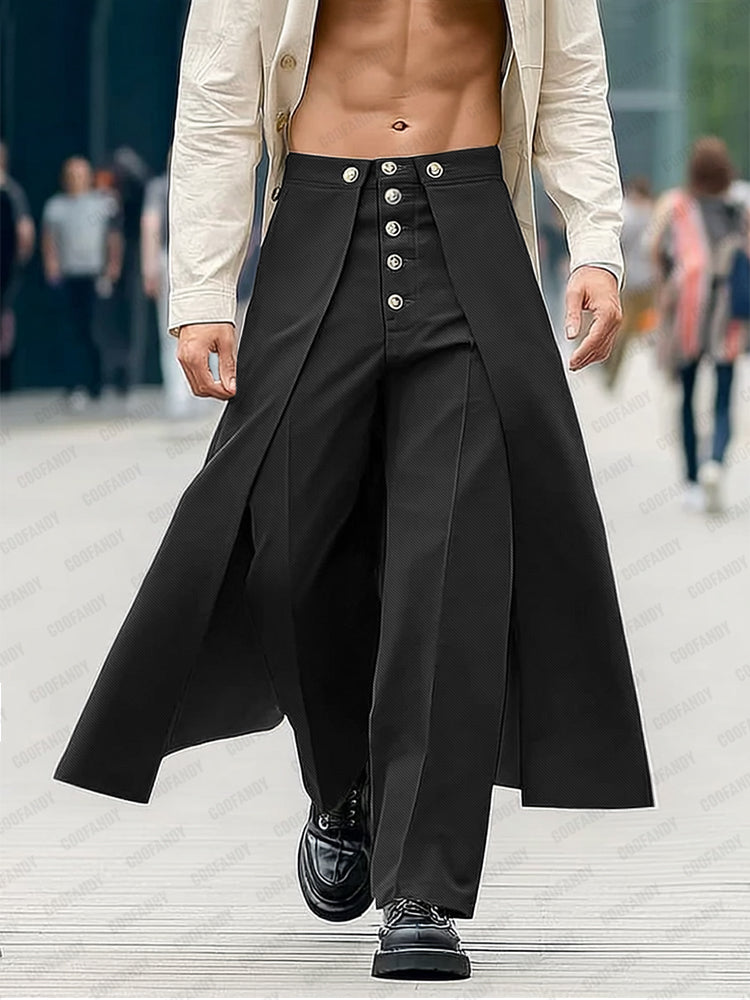 Modern Street Detachable Layer Suit Pants