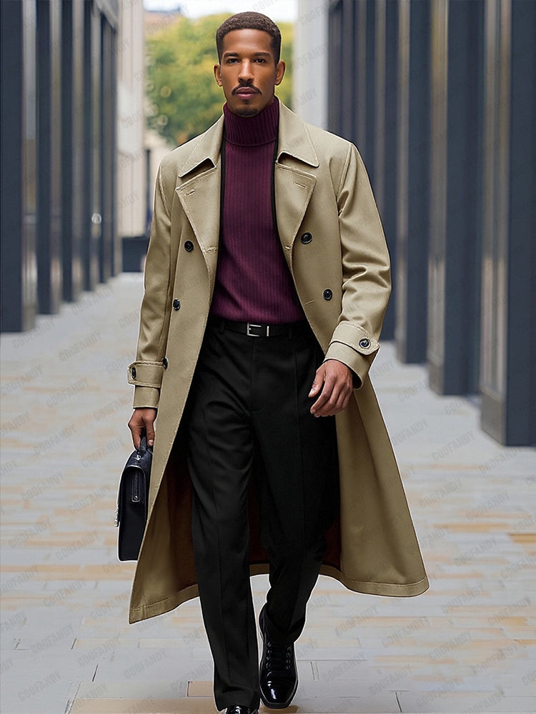 Comfort Double Breasted Lined Trench Coat