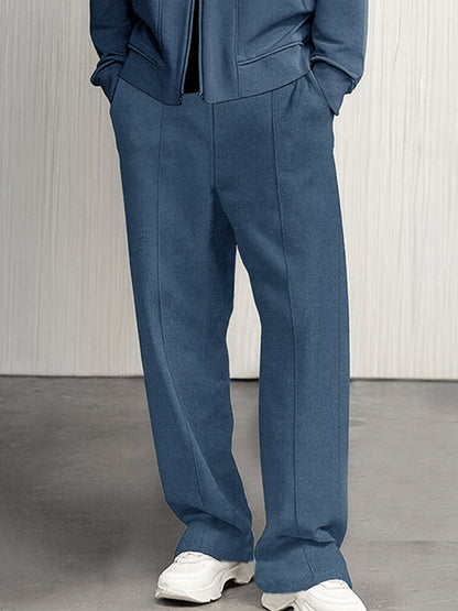 Leisure Two-Way Zipper Suede Jacket Set