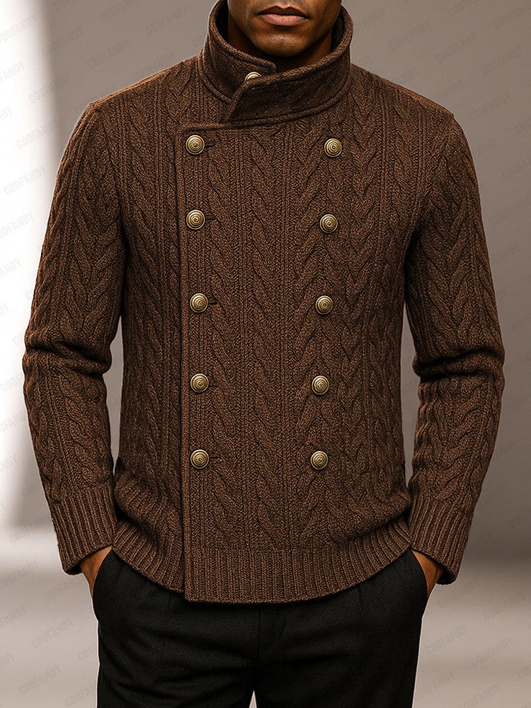 Casual Double Breasted Turtleneck Sweater