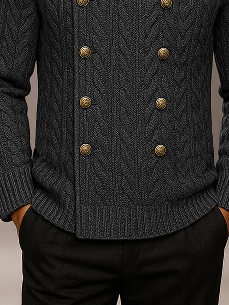 Casual Double Breasted Turtleneck Sweater