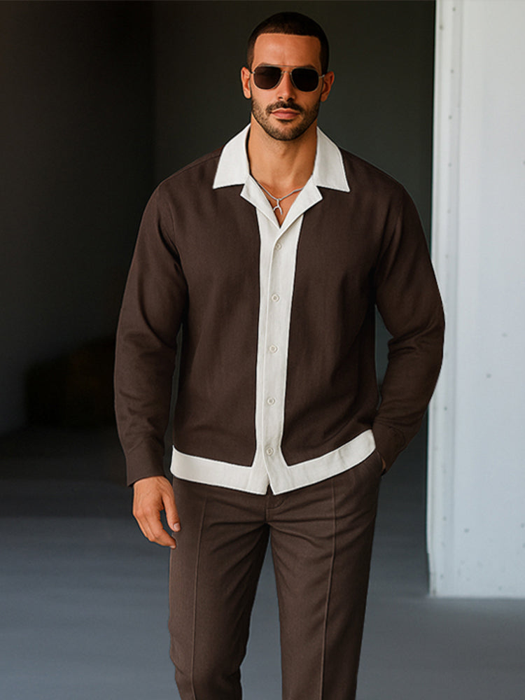 Everyday Casual Color Block Matching Set