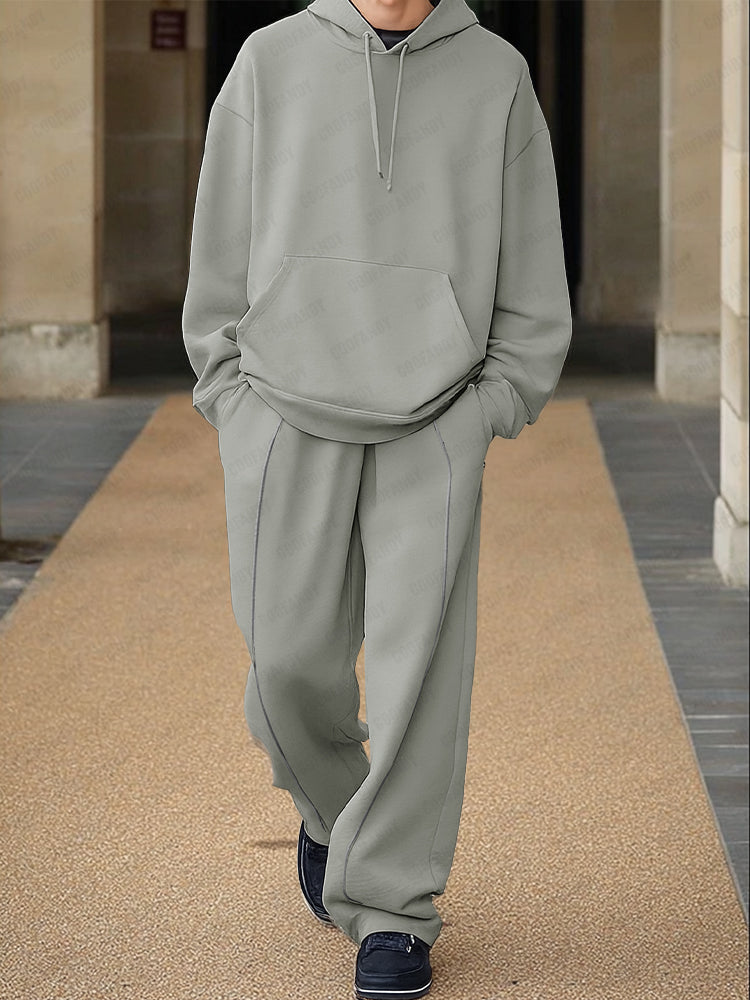 Casual Relaxed Style Hoodie Pants Set