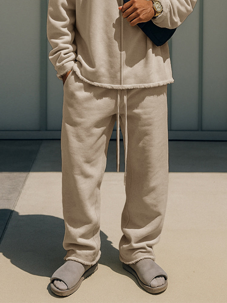 Trendy Raw Hem Cotton Casual Set