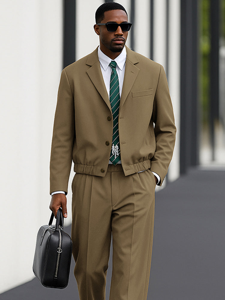 Casual Business Style Jacket Pants Set