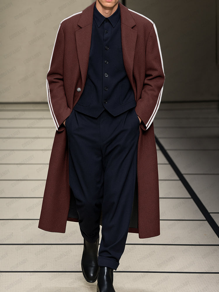 Urban Side Stripe Tweed Coat