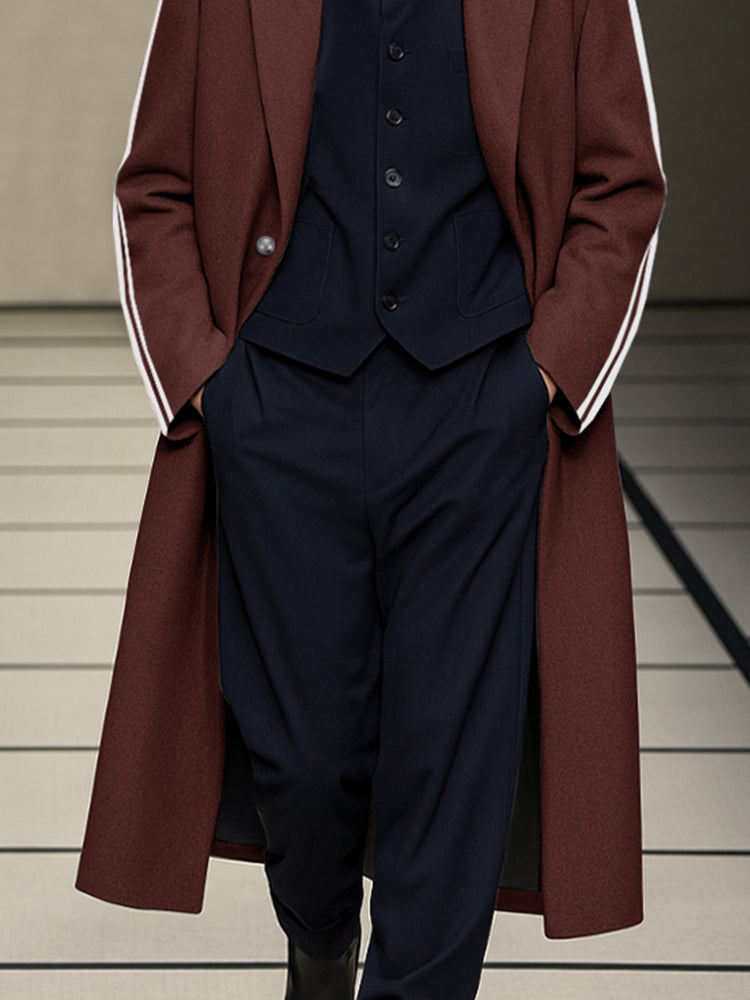 Urban Side Stripe Tweed Coat