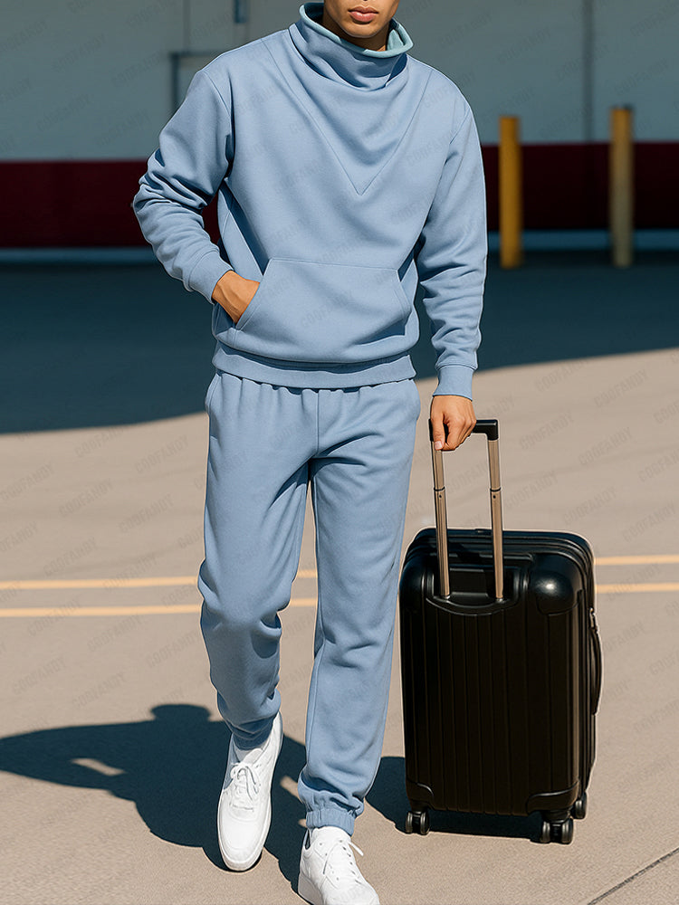 Stylish Cowl Neck Sweatshirt Jogger Set
