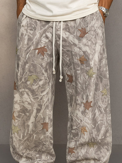 Casual Forest Camo Print Straight Leg Pants