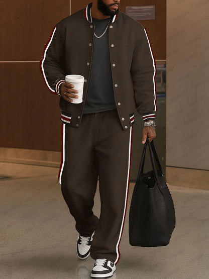Timeless Colorblock Stripe Jacket Pants Set