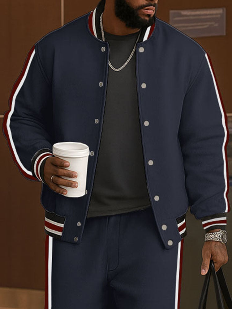 Timeless Colorblock Stripe Jacket Pants Set