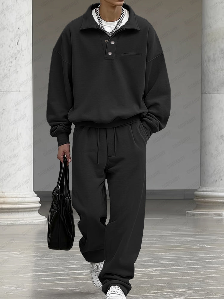 Casual Unrestricted Sweatshirt Pants Set
