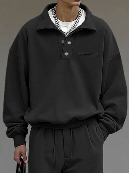 Casual Unrestricted Sweatshirt Pants Set