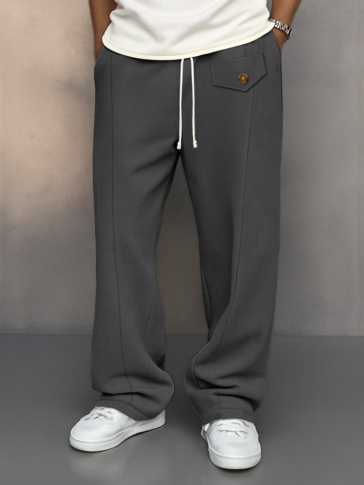 Premium Suede Elastic Waist Casual Pants