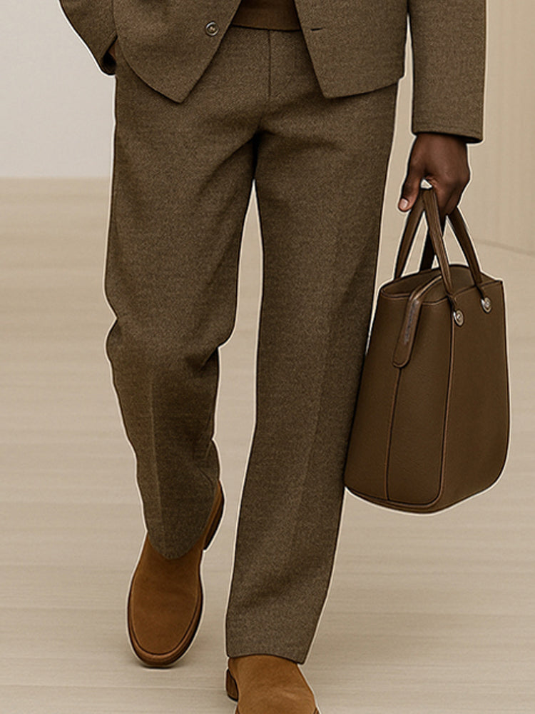 Elegant Designer Stand Collar Suit Set