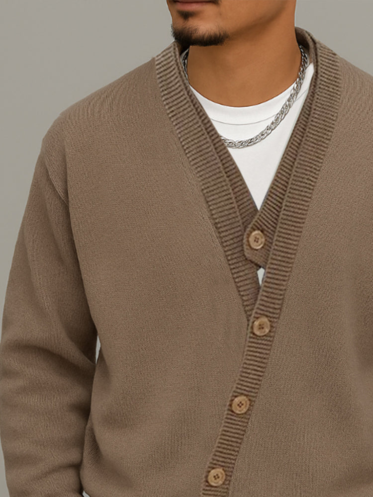 Casual Faux Button Front Pullover Sweater