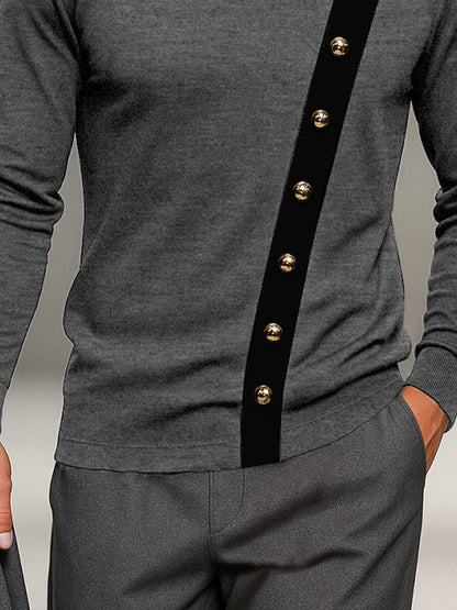 Designer Turtleneck Contrast Color Top