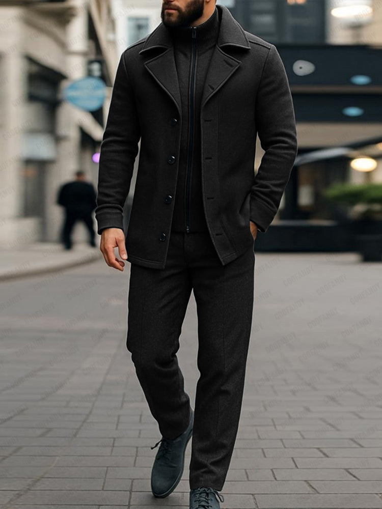 Casual Fake 2-Piece Jacket and Pants Set