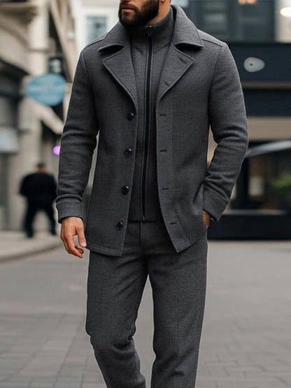 Casual Fake 2-Piece Jacket and Pants Set