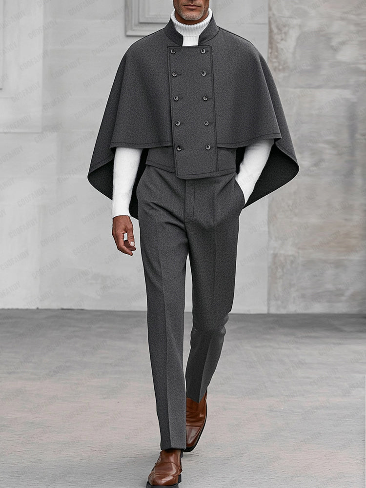 Premium Designer Cape Coat Pants Set