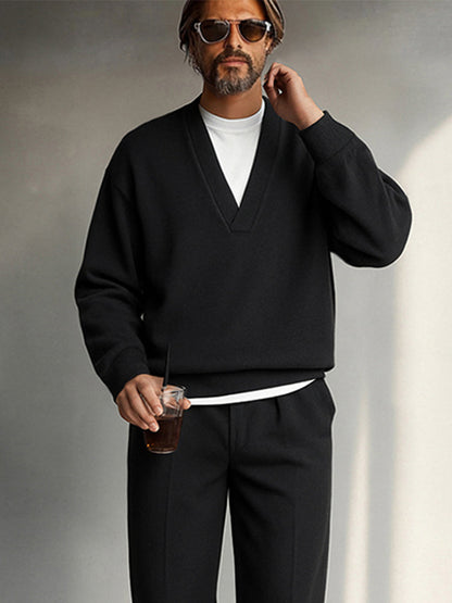 Minimalist Fake Layered Top Pants Set