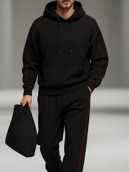 Stylish Lines Design Sweatshirt Set