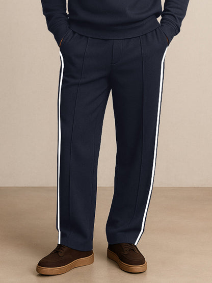 Simple Contrast Stripe Matching Set