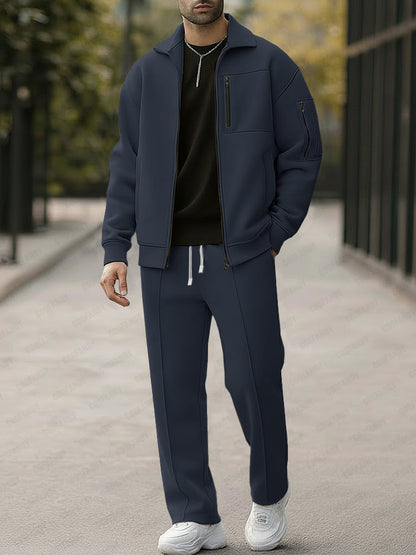 Utility Multi-Pocket Design Jacket Pants Set