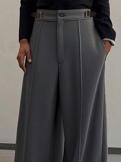 Casual Built-In Belt Design Pants