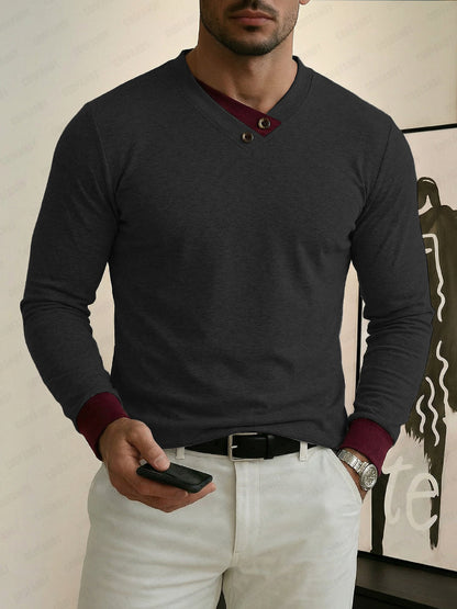 Comfort Contrast Trim Layering Top