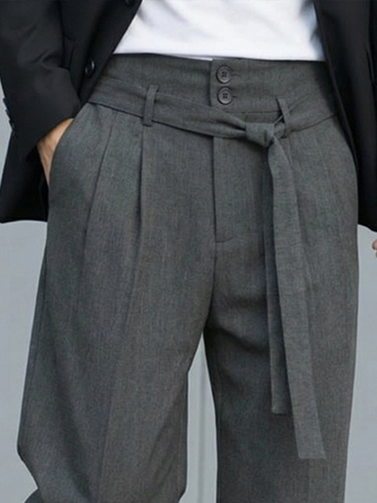 Trendy Smart Casual Belted Trousers