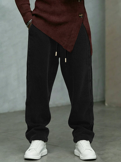Premium Elastic Waist Drawstring Corduroy Pants