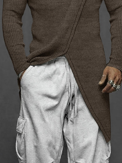 Long Style Slit Design Pullover Top
