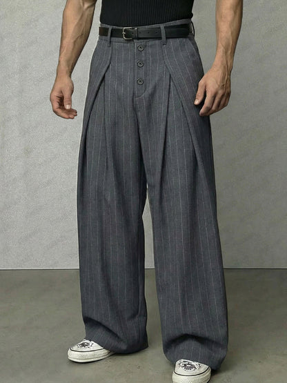 Essentail Stripe Wide-Leg Pants
