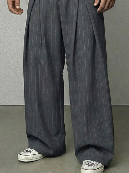 Essentail Stripe Wide-Leg Pants