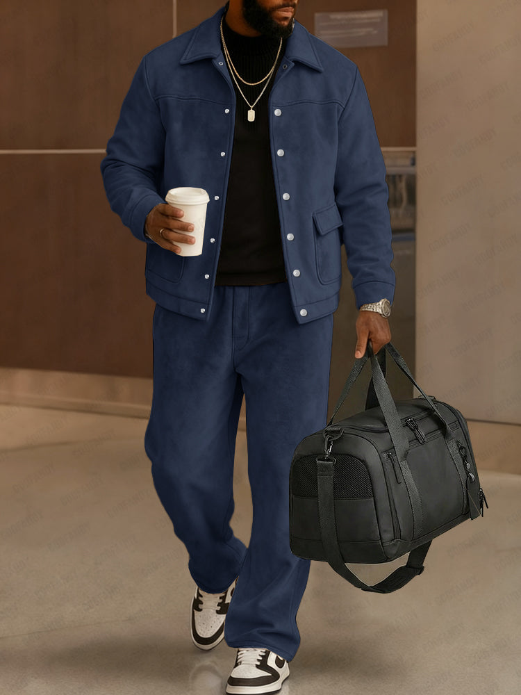 Premium Suede Jacket and Pants Set