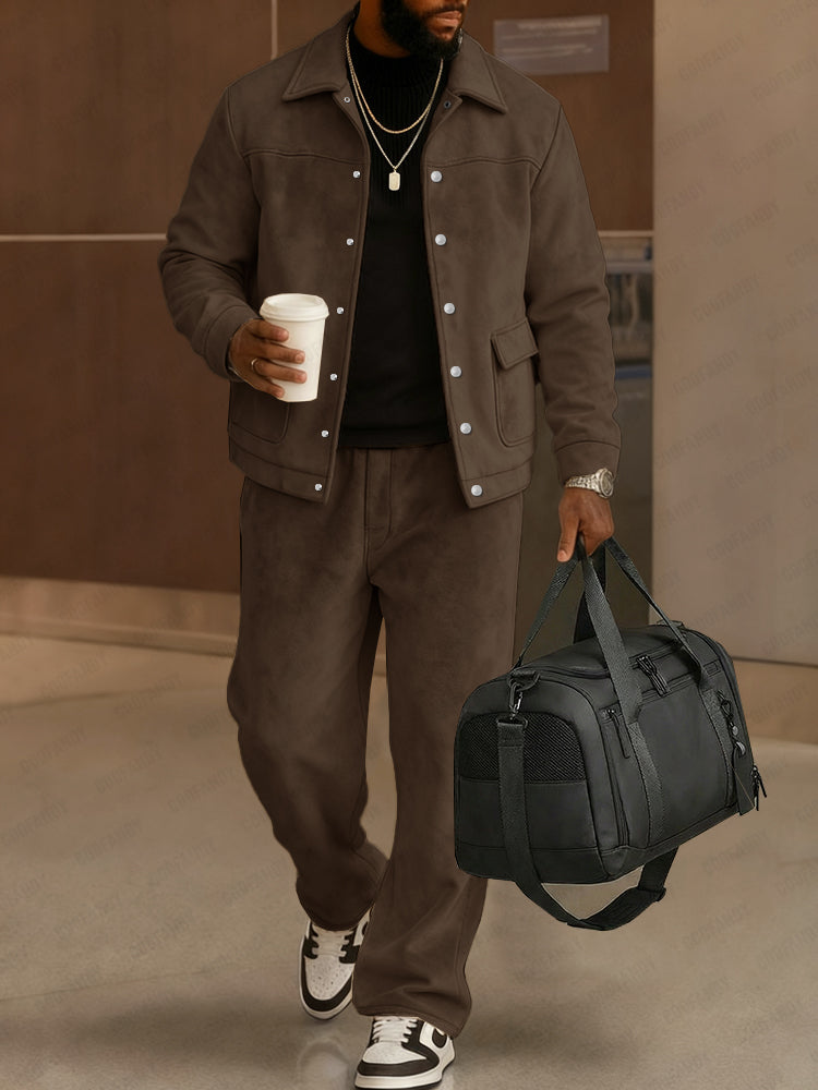 Premium Suede Jacket and Pants Set