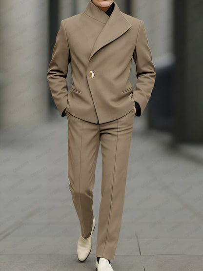Smart Casual One-Button Blazer Pants Set