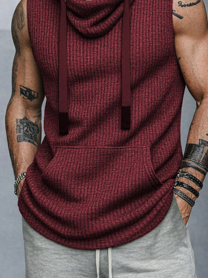 Sporty Hooded Knit Tank Top
