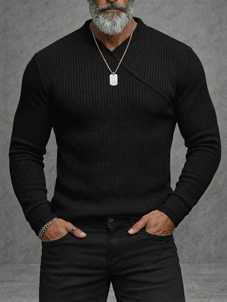 Minimalist Crossover Neck Knit Undershirt