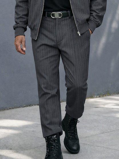 Modern Striped Bomber Jacket Pants Set