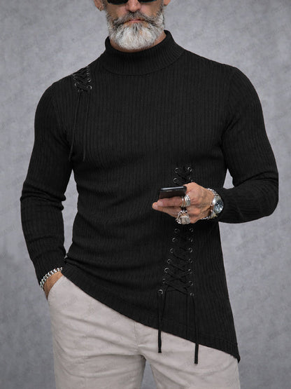 Unique Tie-Up Design Knit Undershirt
