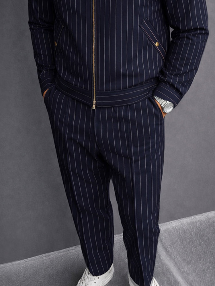 Premium Smart Casual Stripe Jacket Pants Set