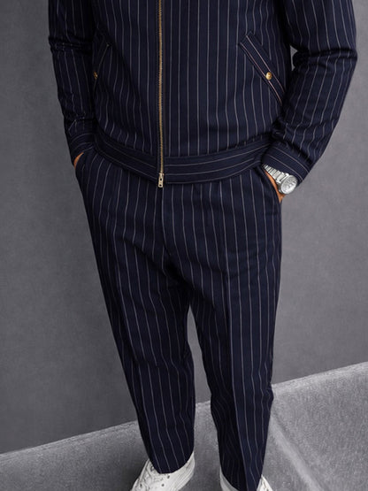 Premium Smart Casual Stripe Jacket Pants Set