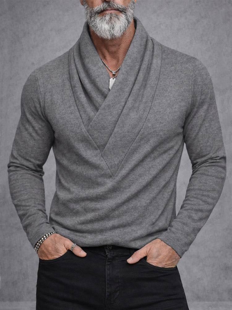 Urban Casual Crossover Neck Pullover Top