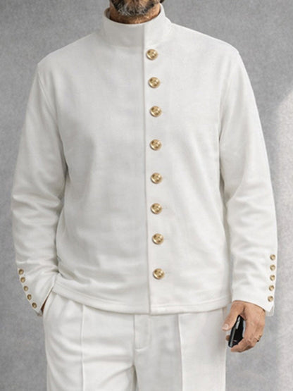 Military-Inspired Button Detail Matching Set