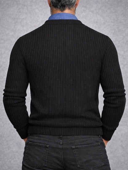 Stylish Scarf Neck Fake Two-Piece Knit Shirt